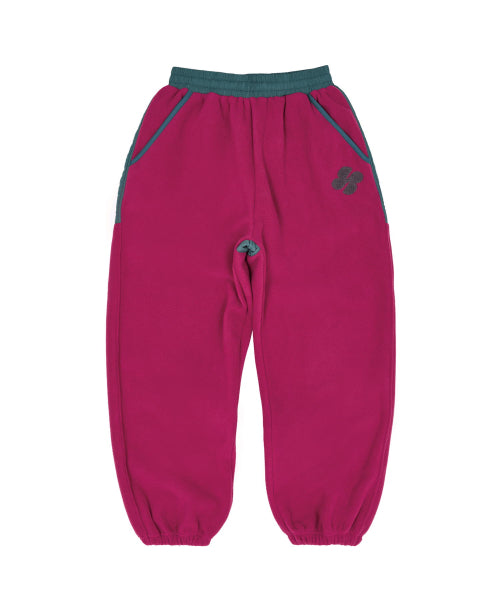 FLEECE COLOR BLOCK BACK LOGO PANTS - 3 COLORS PURPLE