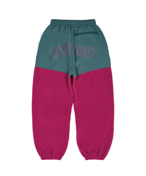 FLEECE COLOR BLOCK BACK LOGO PANTS - 3 COLORS PURPLE