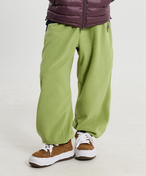FLEECE COLOR BLOCK BACK LOGO PANTS - 3 COLORS LIGHT GREEN