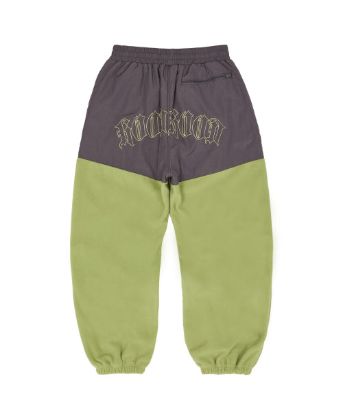 FLEECE COLOR BLOCK BACK LOGO PANTS - 3 COLORS LIGHT GREEN