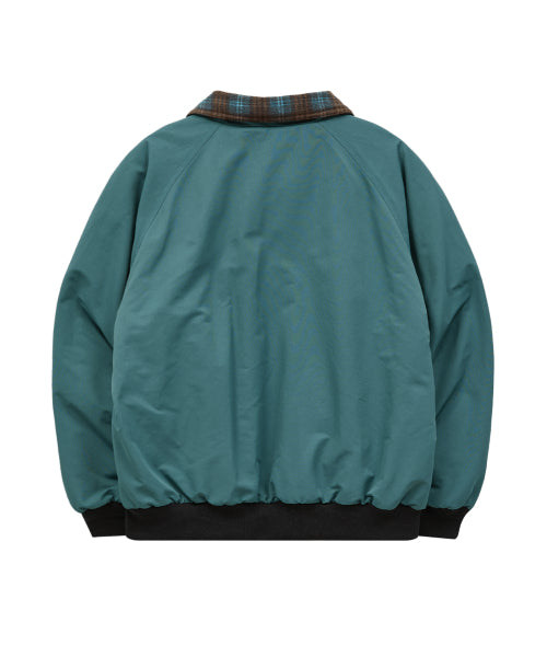 REVERSIBLE CHECK FLEECE WARM UP JACKET - 2 COLORS GREEN