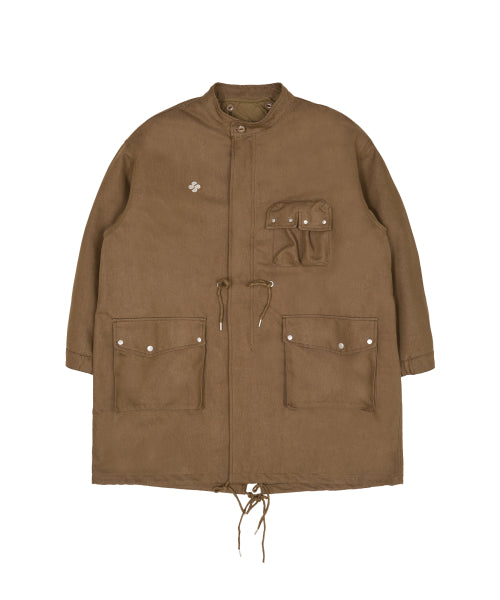 FISHTAIL MULTI POCKET DENIM FIELD COAT - 2 COLORS KHAKI