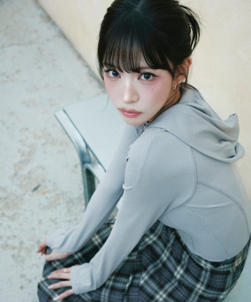 BUTTON UP HOODED TEE - 2 COLORS GREY