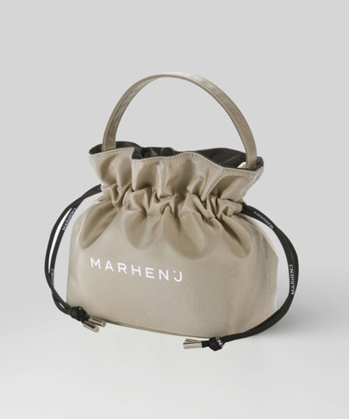 SHARON NYLON MINI BUCKET CROSSBODY BAG - 7 COLORS BEIGE