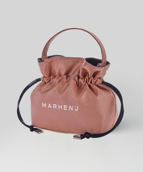 SHARON NYLON MINI BUCKET CROSSBODY BAG - 7 COLORS BEIGE