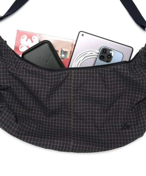 COTTON SIDE SHIRRING HOBO BAG - 2 COLORS CHECK