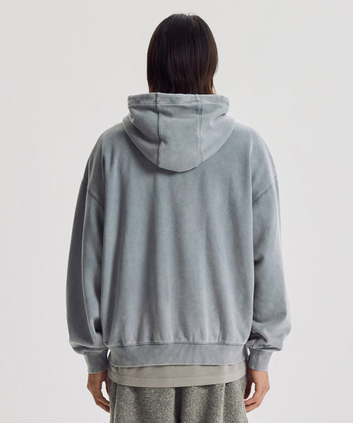 FLYING BRUSHED DYED HOOD ZIP UP - 3 COLORS D/BLUE