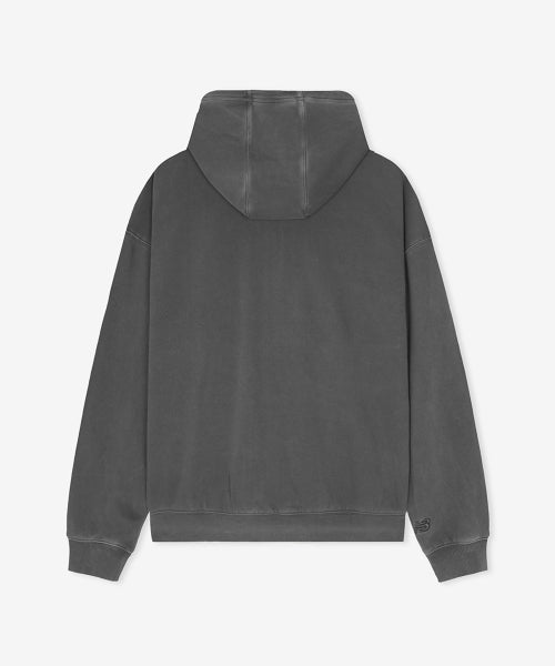 FLYING BRUSHED DYED HOOD ZIP UP - 3 COLORS D/CHARCOAL