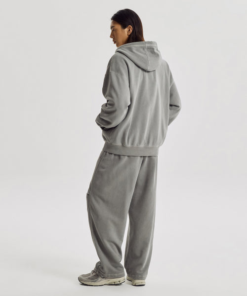 FLYING BRUSHED DYED HOOD ZIP UP - 3 COLORS D/GRAY