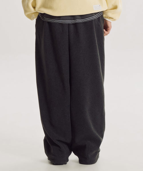 FLYING AEROHEAT FLEECE 2WAY WIDE PANTS - 2 COLORS CHARCOAL