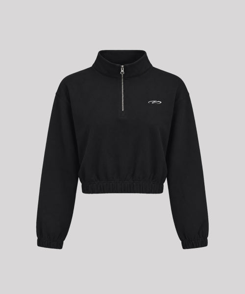 WOMEN LIGHT HALF ZIP-UP - 2 COLORS BLACK
