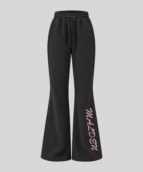 LETTERING LOGO BOOTCUT SWEAT PANTS BLACK