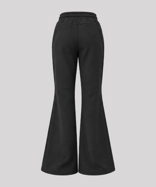LETTERING LOGO BOOTCUT SWEAT PANTS BLACK