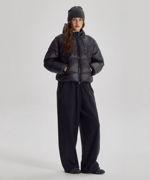 WOMEN FLYING 77 HOODED HEAVY DOWN - 4 COLORS BLACK