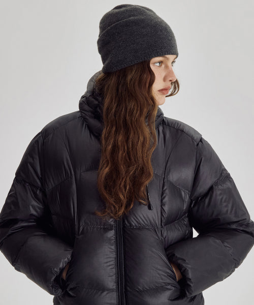 WOMEN FLYING 77 HOODED HEAVY DOWN - 4 COLORS BLACK