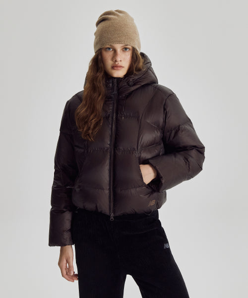 WOMEN FLYING 77 HOODED HEAVY DOWN - 4 COLORS BROWN