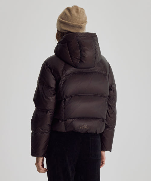 WOMEN FLYING 77 HOODED HEAVY DOWN - 4 COLORS BROWN