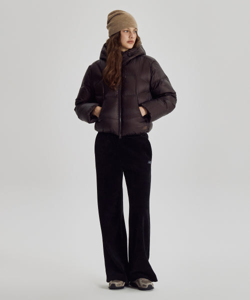 WOMEN FLYING 77 HOODED HEAVY DOWN - 4 COLORS BROWN