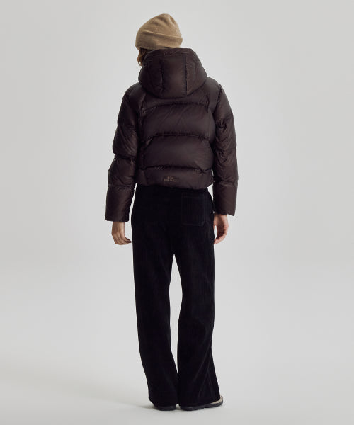 WOMEN FLYING 77 HOODED HEAVY DOWN - 4 COLORS BROWN