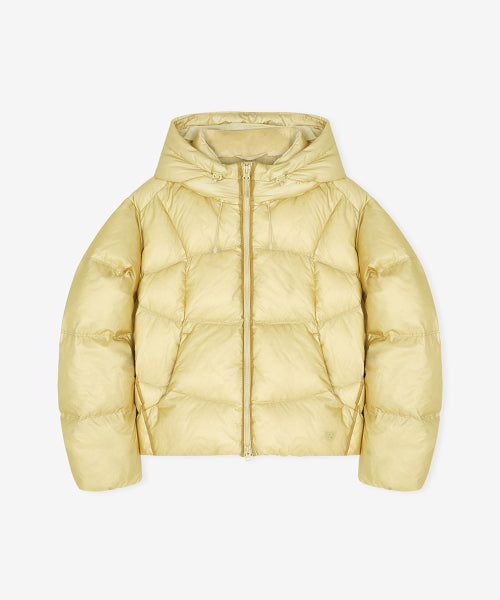 WOMEN FLYING 77 HOODED HEAVY DOWN - 4 COLORS B/YELLOW