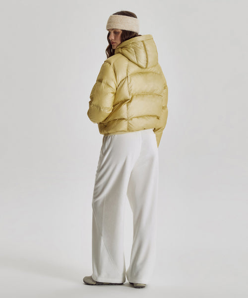 WOMEN FLYING 77 HOODED HEAVY DOWN - 4 COLORS B/YELLOW
