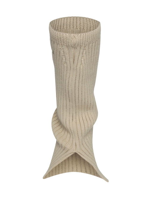 AUTUMN BREEZE KNIT LEG WARMER - 2 COLORS LIGHT BEIGE