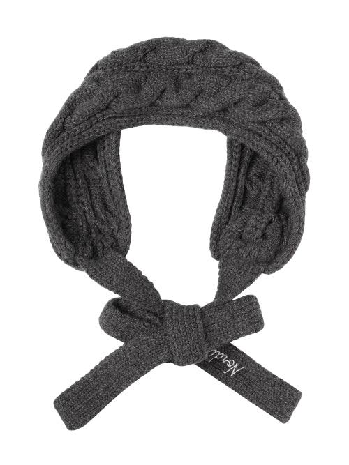 AUTUMN BREEZE CABLE KNIT EARMUFFS - 2 COLORS CHARCOAL
