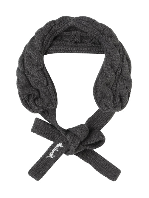 AUTUMN BREEZE CABLE KNIT EARMUFFS - 2 COLORS CHARCOAL