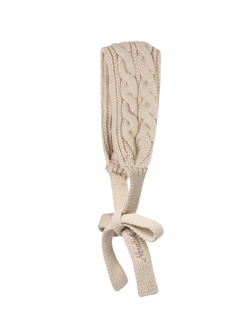 AUTUMN BREEZE CABLE KNIT EARMUFFS - 2 COLORS LIGHT BEIGE