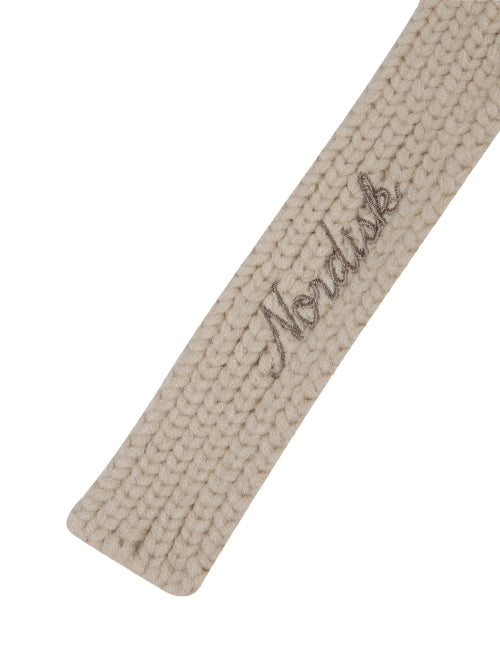 AUTUMN BREEZE CABLE KNIT EARMUFFS - 2 COLORS LIGHT BEIGE