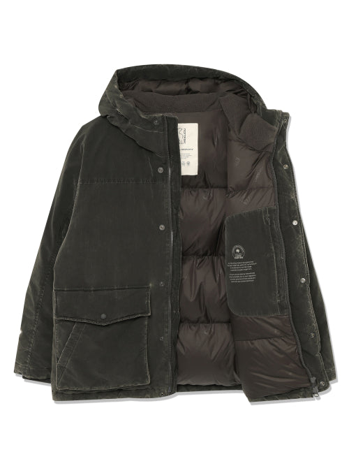 HATI WASHED CRYSTAL DOWN HOODED JUMPER - 2 COLORS CHARCOAL