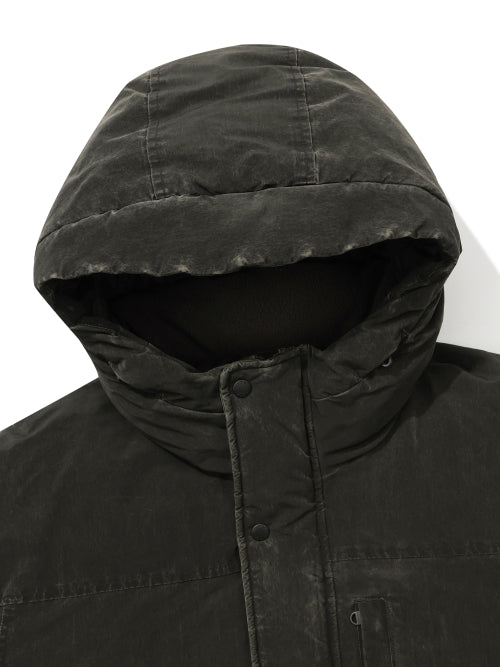 HATI WASHED CRYSTAL DOWN HOODED JUMPER - 2 COLORS CHARCOAL