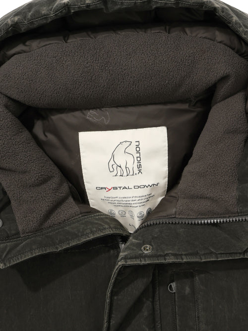 HATI WASHED CRYSTAL DOWN HOODED JUMPER - 2 COLORS CHARCOAL
