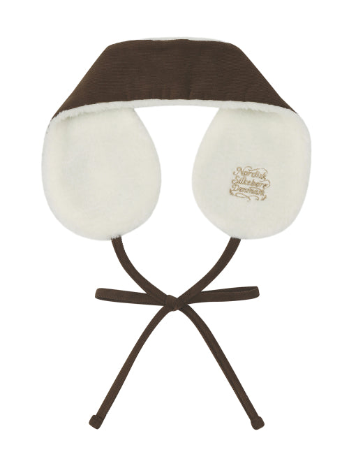AUTUMN BREEZE CORDUROY REVERSIBLE EARMUFFS - 2 COLORS BROWN
