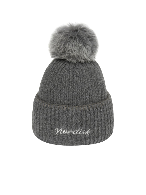 AUTUMN BREEZE POM POM BEANIE CHARCOAL