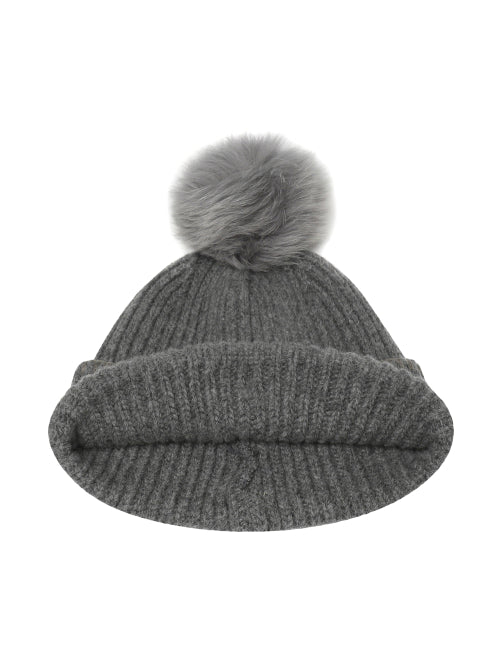 AUTUMN BREEZE POM POM BEANIE CHARCOAL