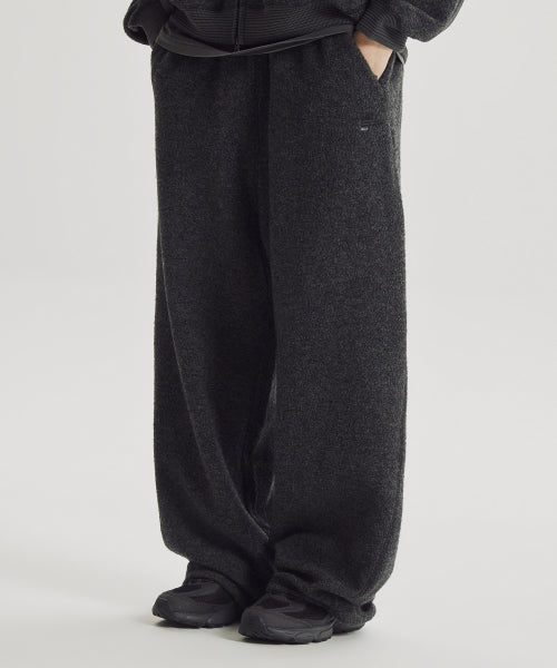 FLYING WOOL FLEECE 2WAY WIDE PANTS - 2 COLORS CHARCOAL