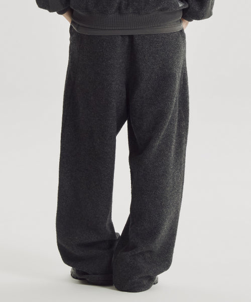 FLYING WOOL FLEECE 2WAY WIDE PANTS - 2 COLORS CHARCOAL