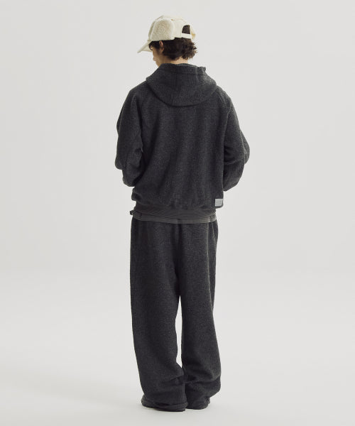 FLYING WOOL FLEECE 2WAY WIDE PANTS - 2 COLORS CHARCOAL