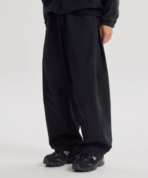 FLYING SIDE TUCK WOVEN WIDE PANTS - 2 COLORS BLACK