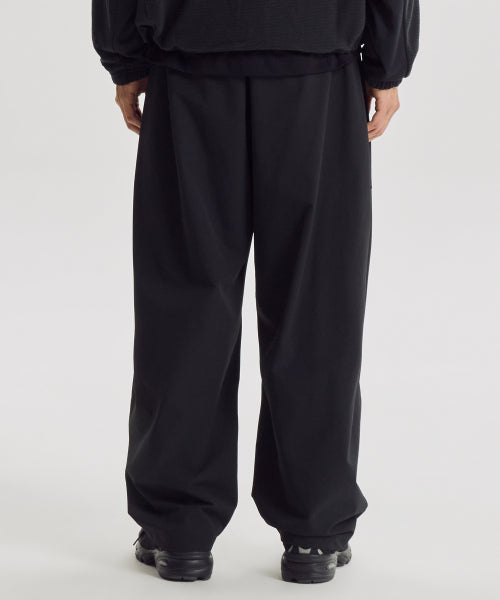 FLYING SIDE TUCK WOVEN WIDE PANTS - 2 COLORS BLACK
