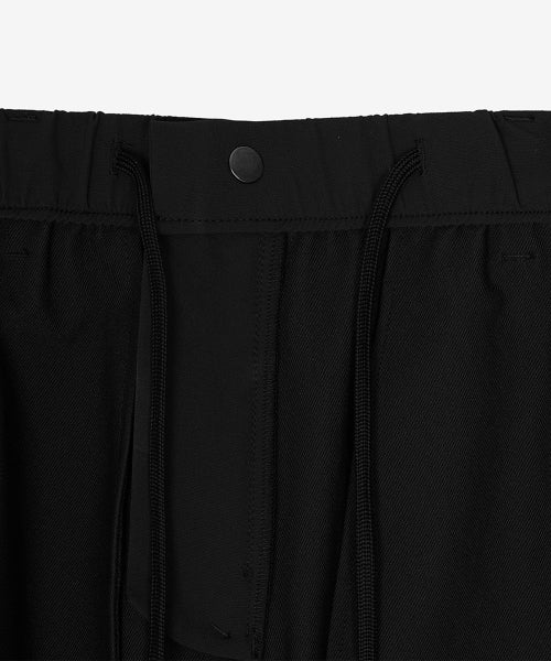 FLYING SIDE TUCK WOVEN WIDE PANTS - 2 COLORS BLACK