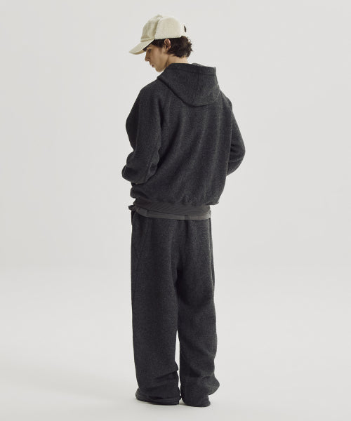 FLYING WOOL FLEECE HOOD ZIP UP - 2 COLORS CHARCOAL