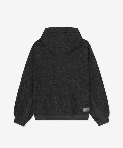 FLYING WOOL FLEECE HOOD ZIP UP - 2 COLORS CHARCOAL