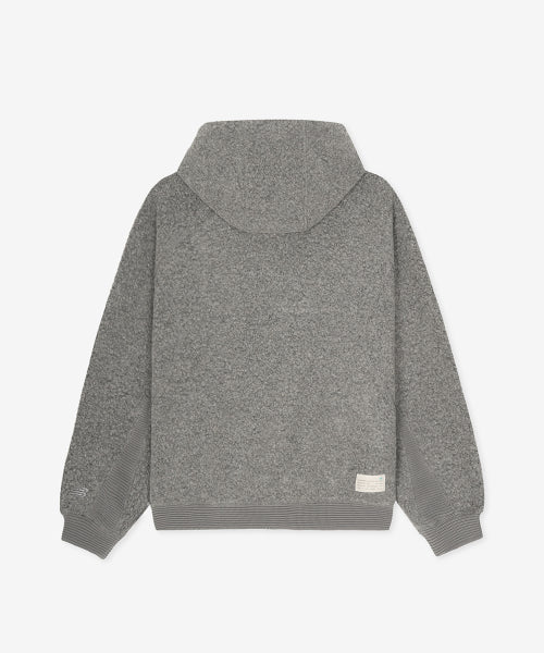 FLYING WOOL FLEECE HOOD ZIP UP - 2 COLORS M/GRAY