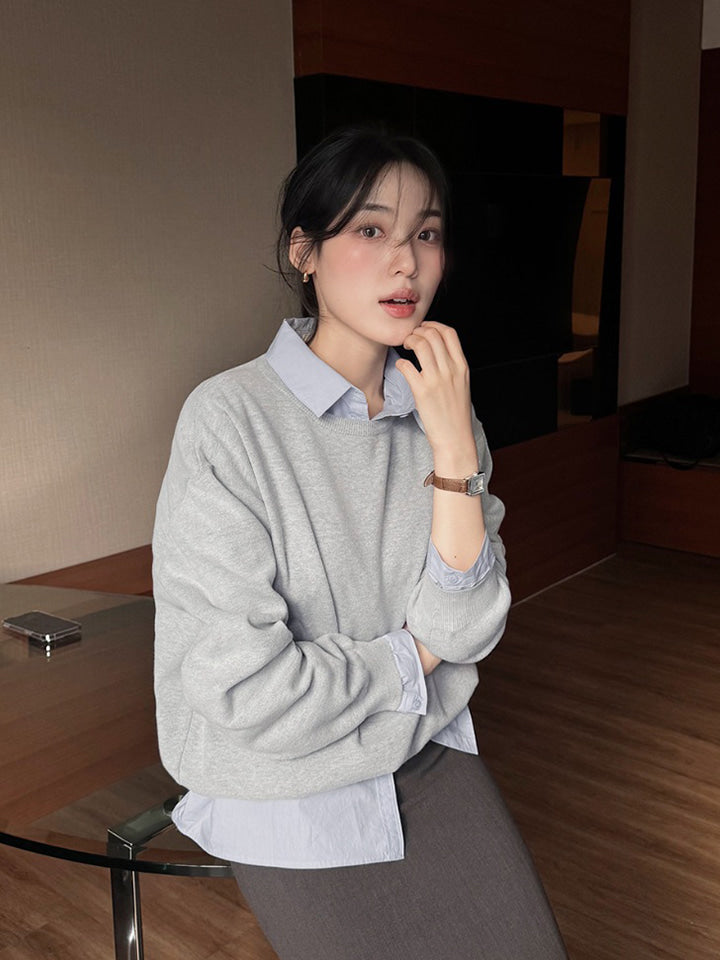 SEED FIRM-SOFT KNIT ROUND-NECK