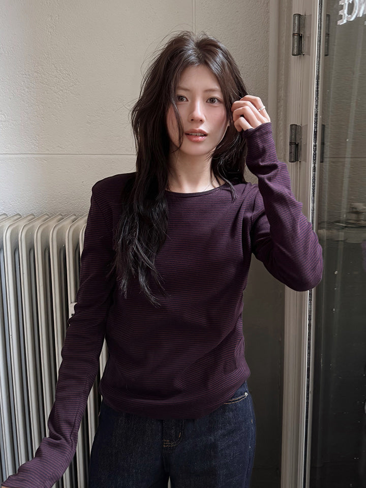 COW LAYERED PIN-STRIPE TEE - 6 COLORS