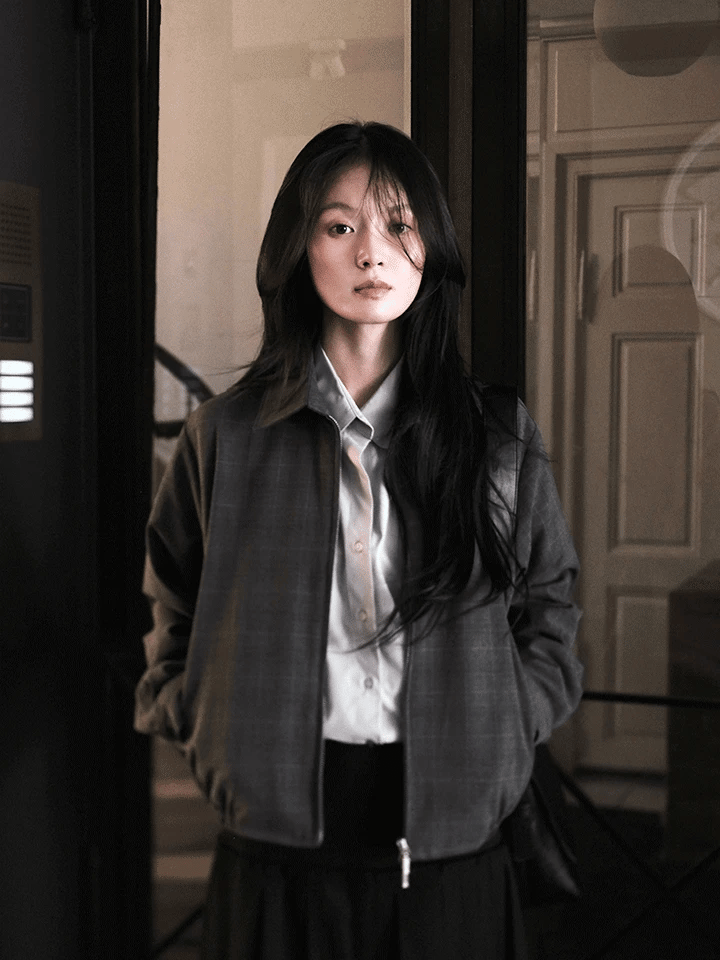 BINDER MONO-CHECK BLOUSON JACKET