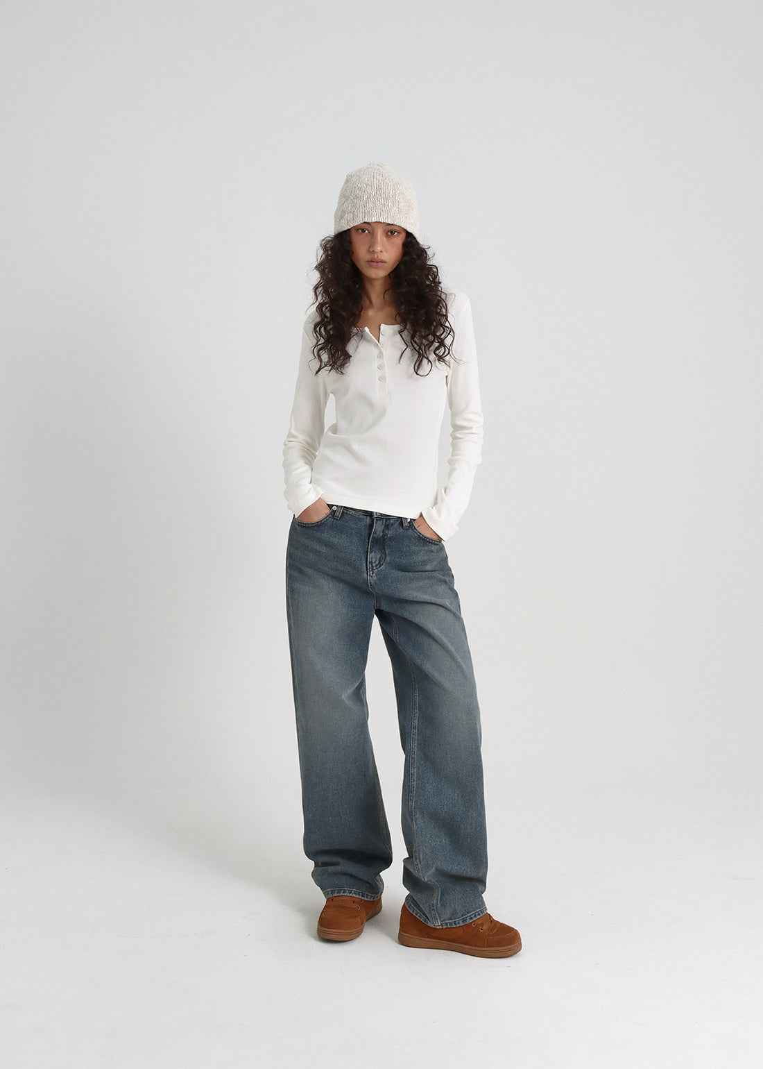 LIGHT STANDARD HENLEY NECK LONG SLEEVE TEE 6