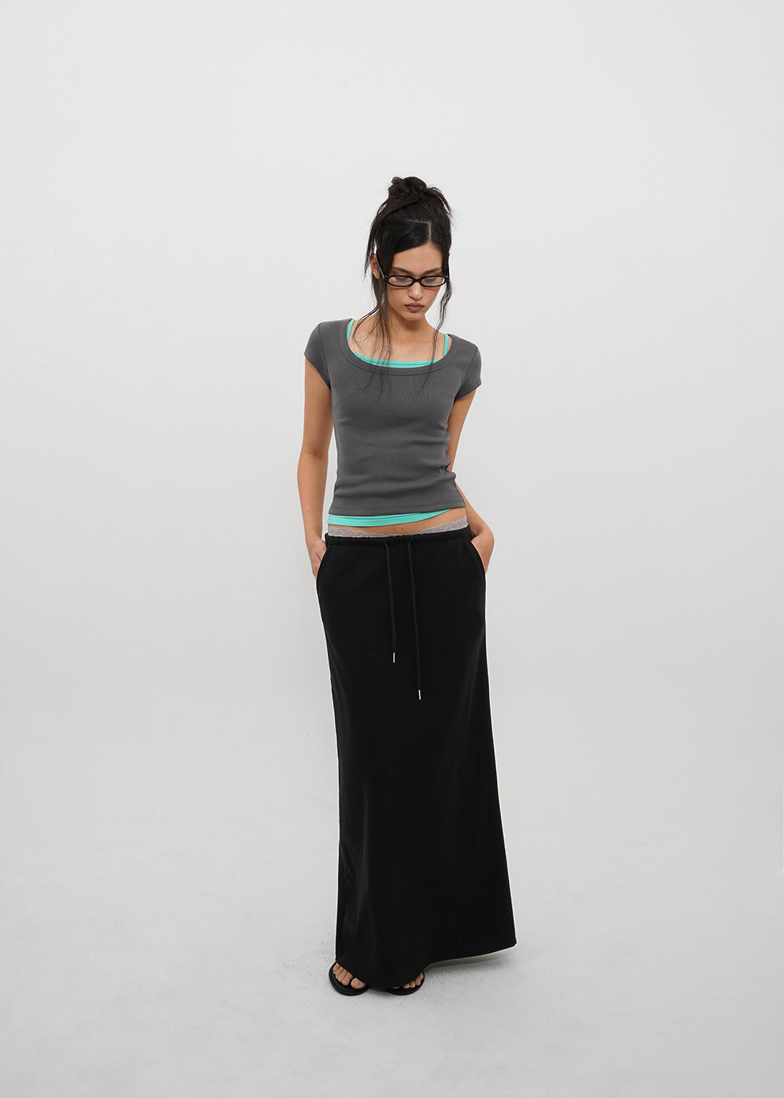 STANDARD BANDED LONG SKIRT - 4 COLORS 14